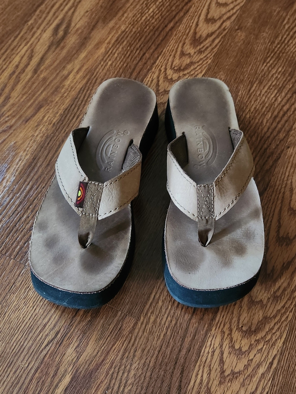 Rainbow Womens Beige Flip Flop Sandals